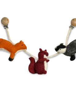 Gamcha Baby Kinderwagenkette aus Filz | Waldtiere