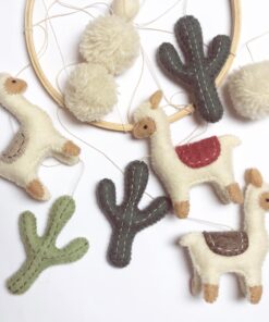 Gamcha Baby Mobile aus Filz | Lama Kaktus