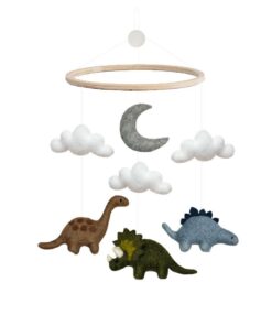 Gamcha Baby Mobile aus Filz | Dino blau grün braun