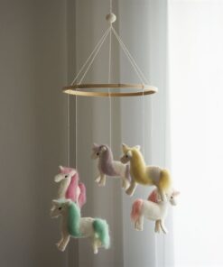 Gamcha Baby Mobile aus Filz | Einhorn pastell
