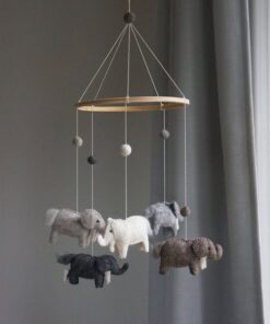 Gamcha Baby Mobile aus Filz | Elefanten