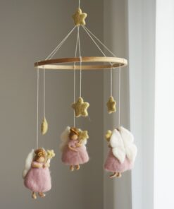 Gamcha Baby Mobile aus Filz | Fee rosa