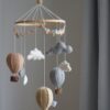 Gamcha Baby Mobile aus Filz | Heissluftballon beige