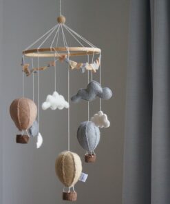 Gamcha Baby Mobile aus Filz | Heissluftballon beige