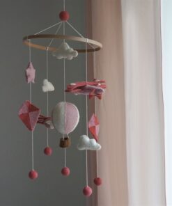Gamcha Baby Mobile aus Filz | Himmelflug koral