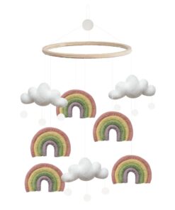 Gamcha Baby Mobile aus Filz | Regenbogen blau