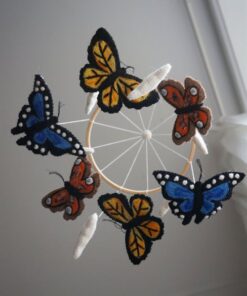 Alternative view of Gamcha Baby Mobile aus Filz | Schmetterlinge blau orange