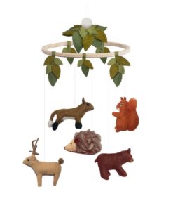 Gamcha Baby Mobile aus Filz | Waldtiere mit Blätter