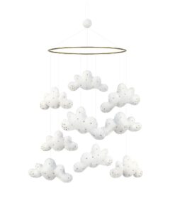 Gamcha Baby Mobile aus Filz | weisse Wolken