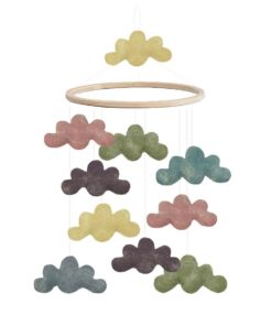 Gamcha Baby Mobile aus Filz | Wolken marmor