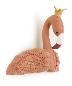 Gamcha Deko Tierkopf aus Filz | Flamingo koralle