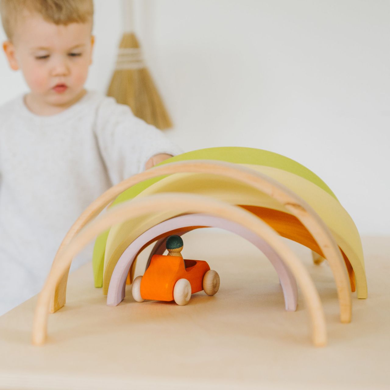 Grimm's Regenbogen aus Lindenholz (ab 3 J.) | gross Pastell (12 Teile) – Bild 4