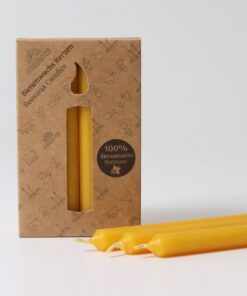 Grimm's Geburtstagsring 100% Bienenwachskerzen 12 Stk | Bernstein