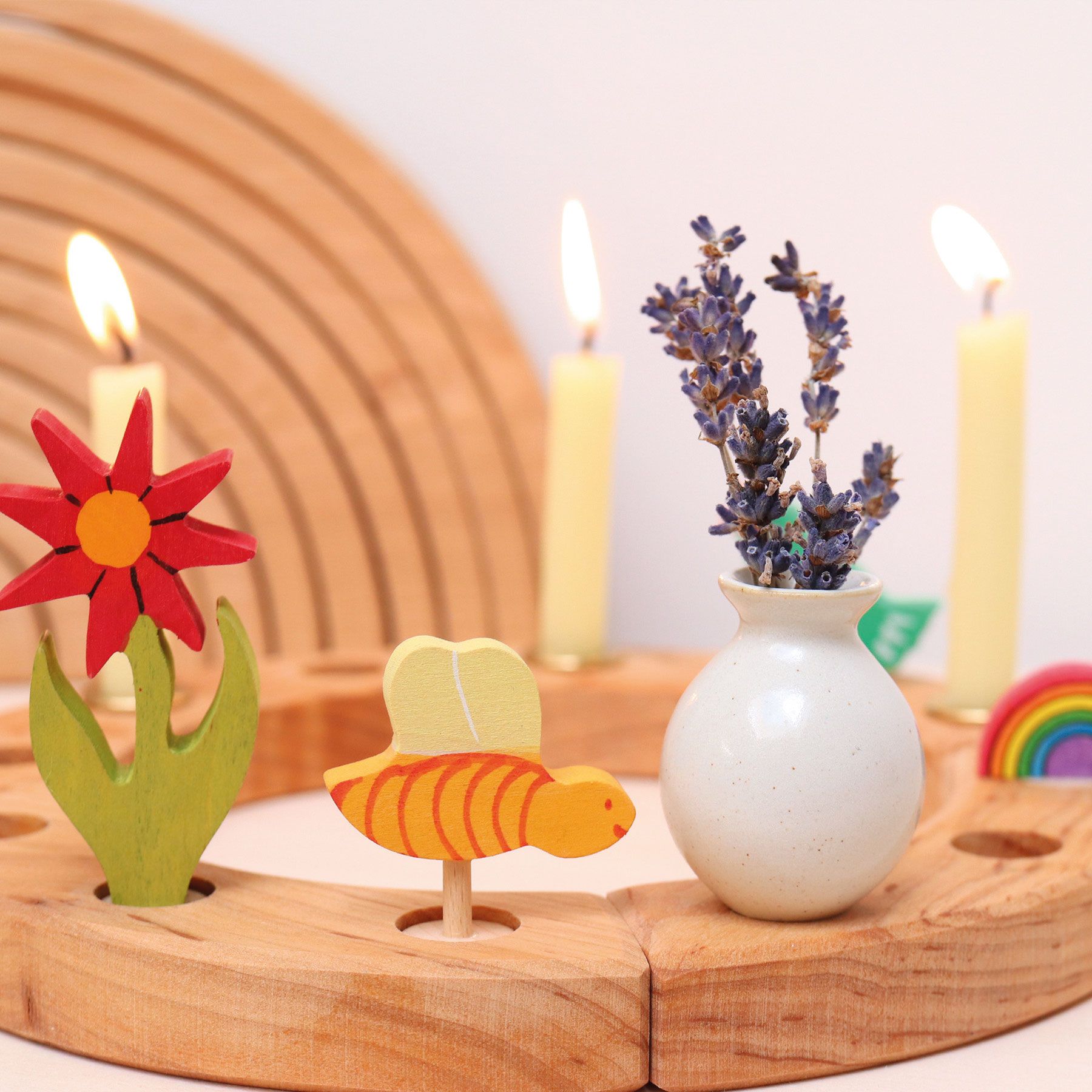 Grimm's Geburtstagsring Figurenstecker | Vase weiss