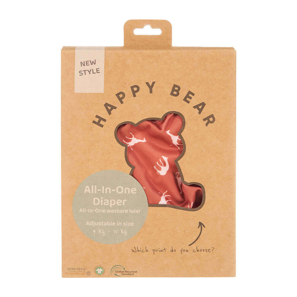 Happy Bear Stoffwindel ALL-IN-ONE (4-15Kg) | Savanna