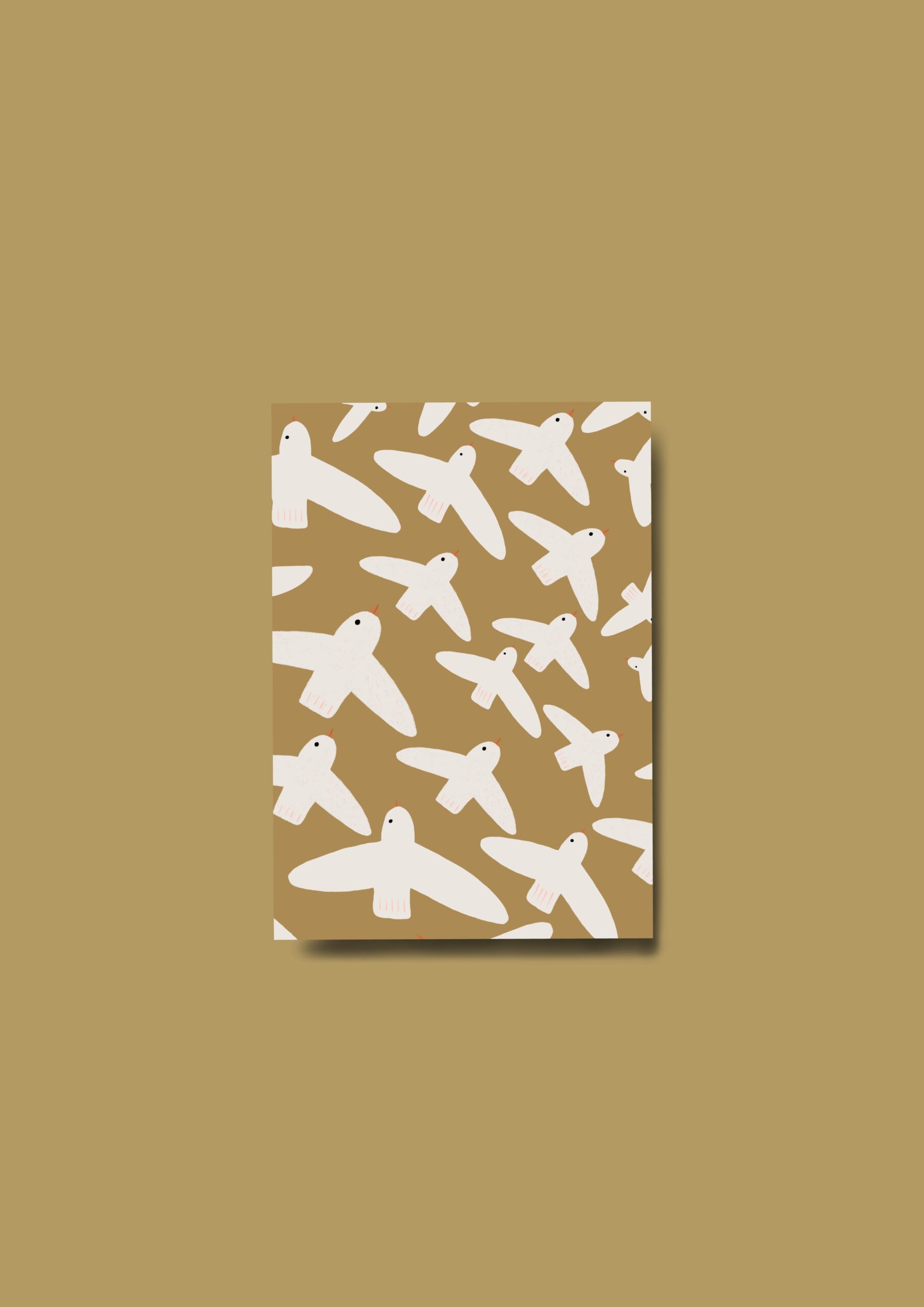 Karinlenaschmid A6 Postkarte | Weisse Vögel