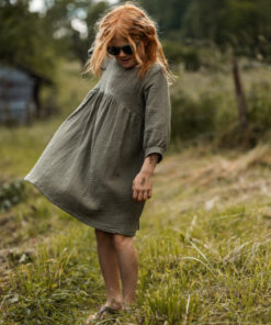 Kukka Kids Musselin Kleid LILY | olive