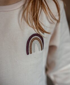 Kukka Kids Pulli MAGNOLIA mit Rüschen | Regenbogen/Puder