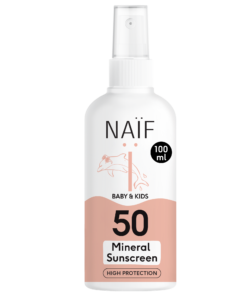 NAÏF Mineralisches Sonnenschutzspray für Baby & Kind - 0% Parfüm (LSF 50 - 100ml)