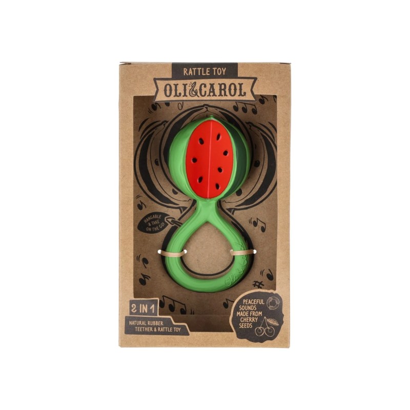 Oli&Carol Baby Naturkautschuk Rattle Toy | Watermelon – Bild 3