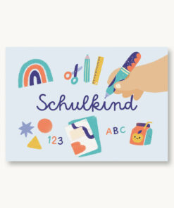 VIERUNDFÜNFZIG Postkarte | Schulkind Blau