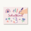 VIERUNDFÜNFZIG Postkarte | Schulkind rosa