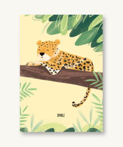 VIERUNDFÜNFZIG Postkarte | Leopard smile