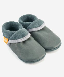 Lederfinkli / Hausschuhe Klassik blaugrau