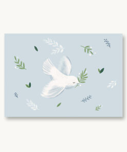 VIERUNDFÜNFZIG Postkarte | Taube Blau Blüten