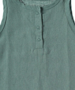 Tiralahilacha unisex Baby Strampler kurzarm LEINEN | aquamarinblau