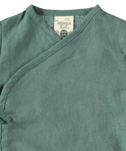 Tiralahilacha Wickel Body kurzarm LEINEN | aquablau