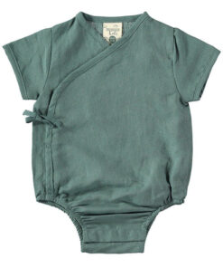 Tiralahilacha Wickel Body kurzarm LEINEN | aquablau