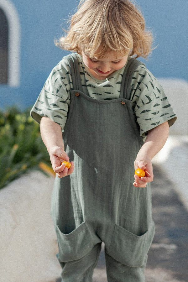 Tiralahilacha Musselin Jumpsuit EINES | Grün