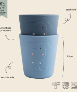 Trixie Silikon Becher 2er Set | Elefant – Perfekt für kleine Hände
