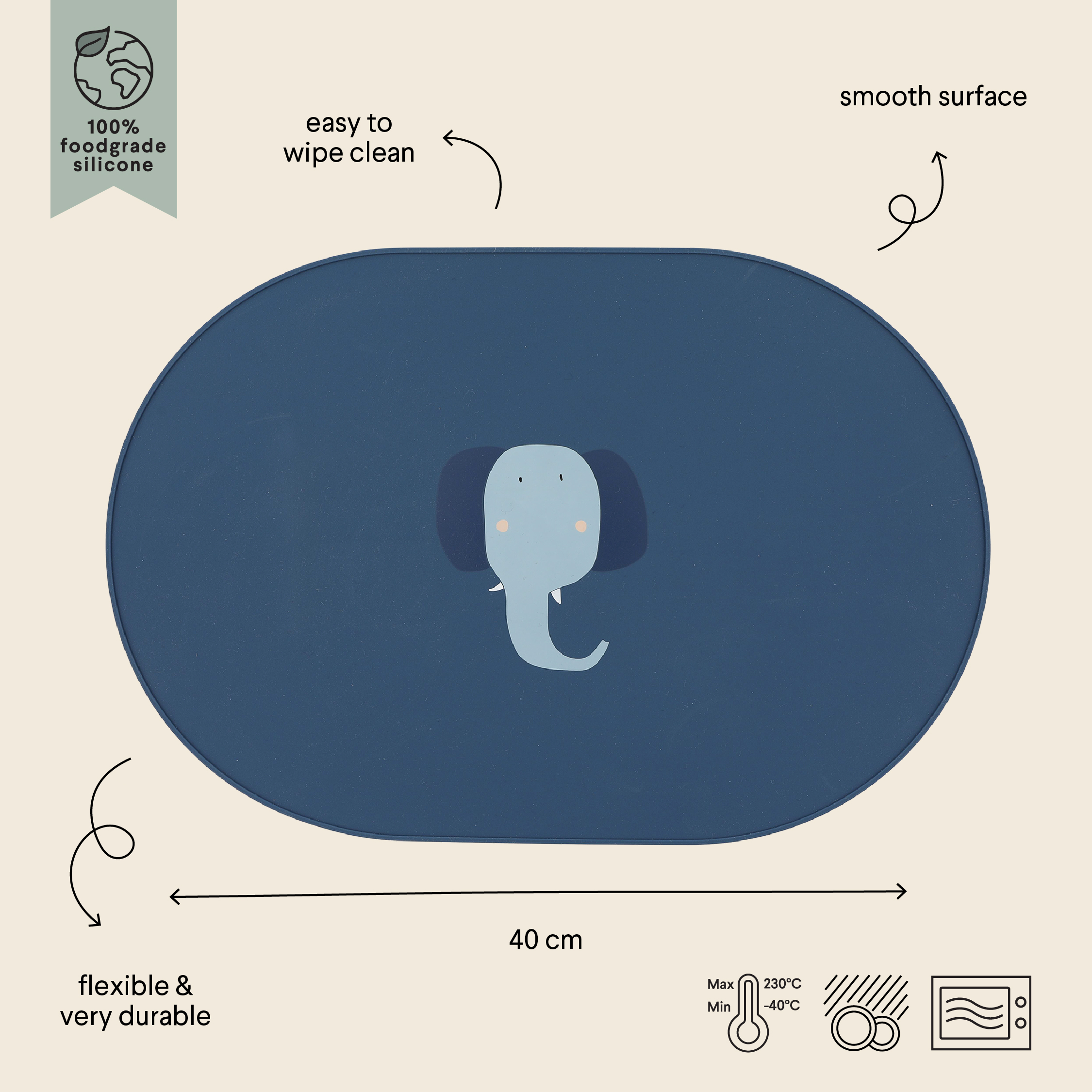 Trixie Silikon Tischset | Elefant