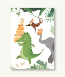 VIERUNDFÜNFZIG Postkarte | Happy Birthday Krokodil