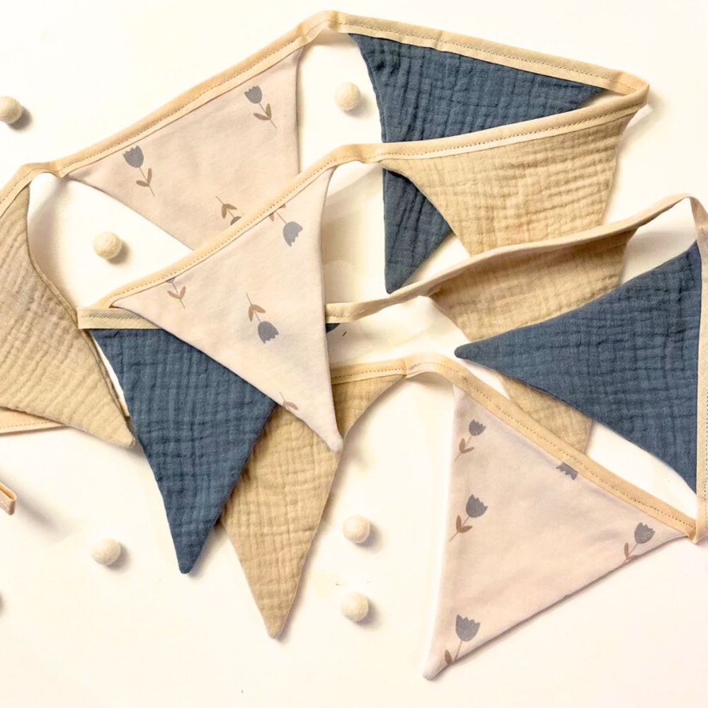 Wimpelkette aus Musselin | blumen