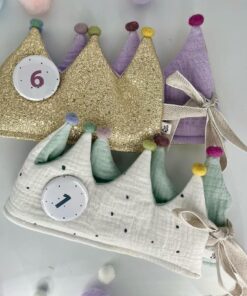 Zahlenbuttons für Stoffkrone | rosa